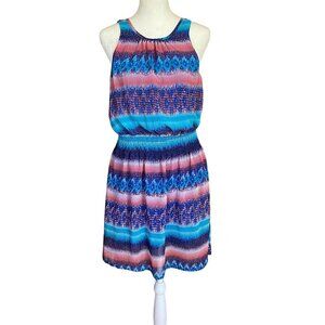 Fun & Flirt women's medium multi-colored stretchy open back tank style dress